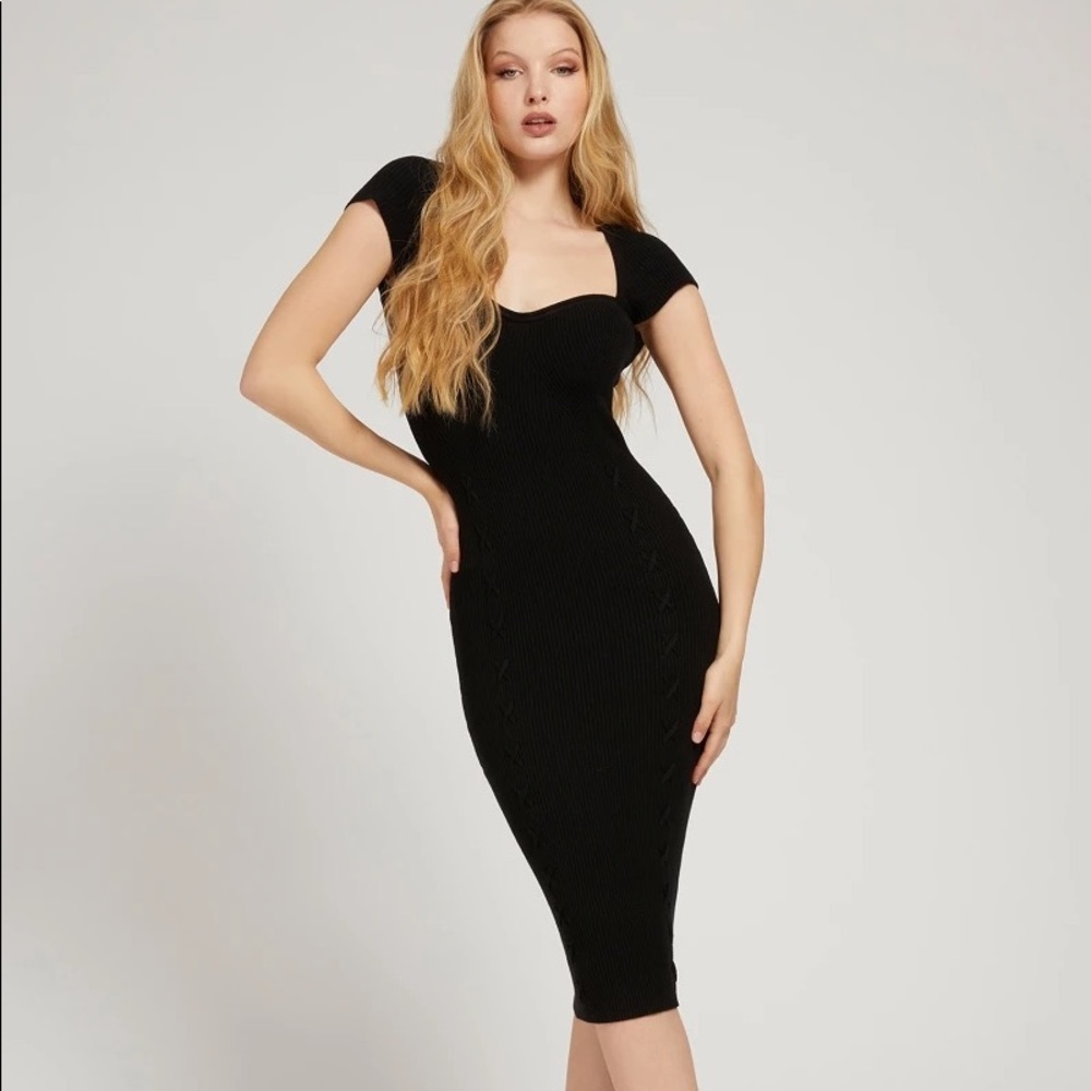 Black bodycon guess dress nwt XS